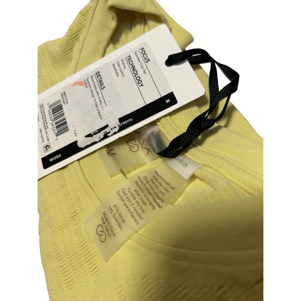 CALIA Focus Seamless Crop Tee Slim Athletic Top Fresh Hay Sz M NWT - Picture 3 of 3